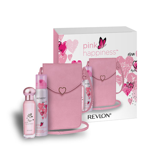 Revlon Pink Happiness Gift Set – EDT 50 ml + Body Spray 90 ml + Toiletry Bag