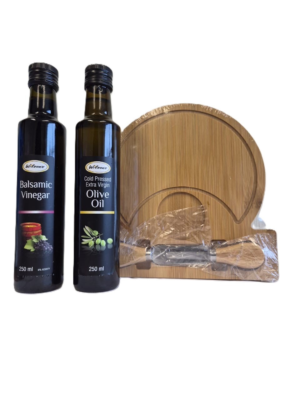 Premium Gourmet Gift Set - Extra Virgin Olive Oil & Balsamic Vinegar Cheese Board